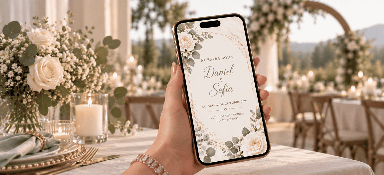 Invitación Digital de Bodas Romántica
